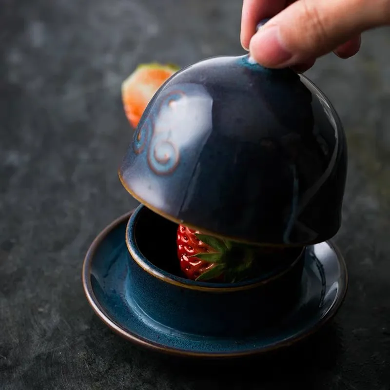 Европейская креативная симпатичная маленькая тарелка для соуса с крышкой