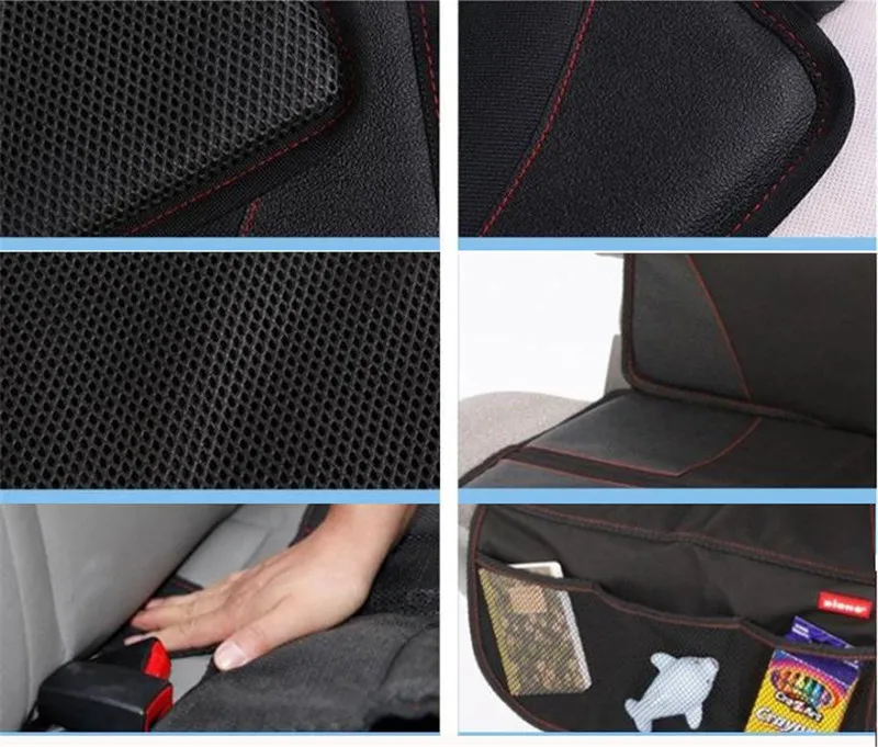 

Car Seat Protector Large Auto Car Seat Protectors for Child Baby Safety Seat Thick Padding Car eat with Organizer Pockets