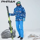 Мужской лыжный костюм PHMAX, ветрозащитная зимняя утепленная флисовая лыжная одежда, уличная спортивная водонепроницаемая куртка и брюки для сноуборда