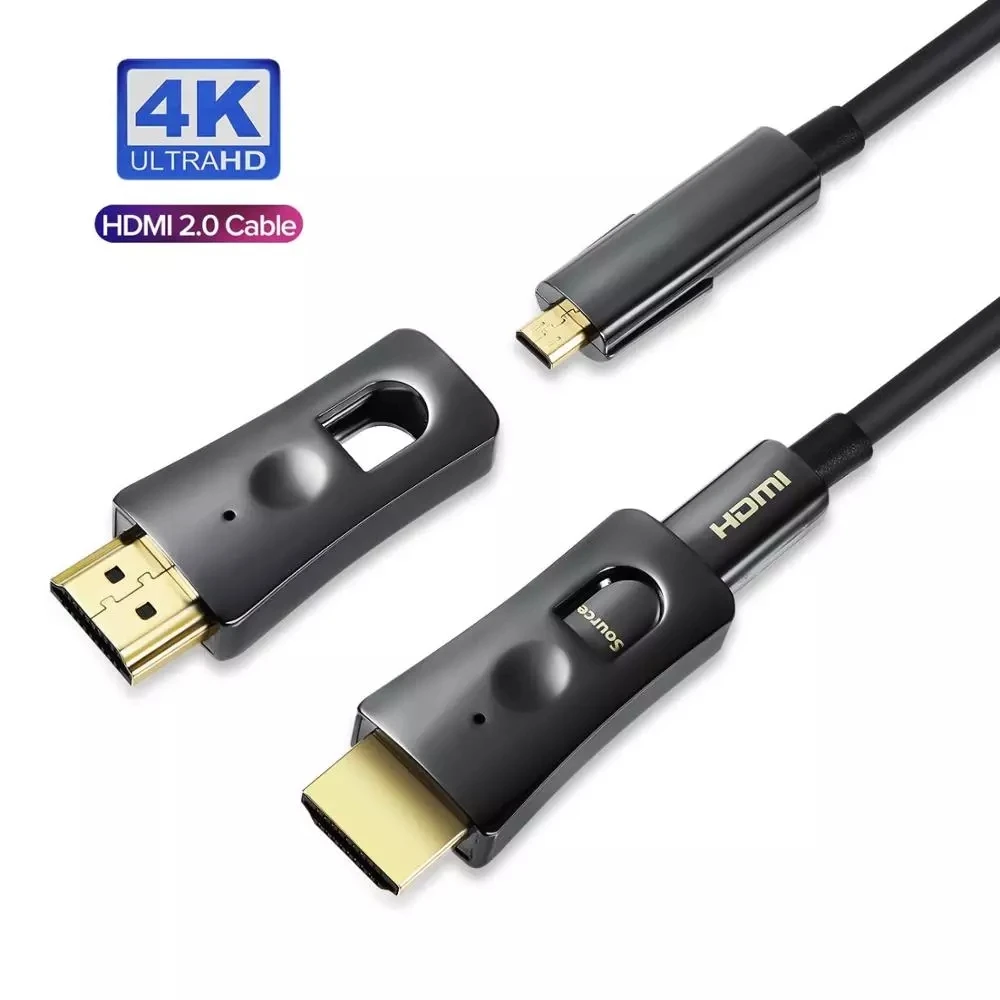 Волоконно-оптический кабель 4K HDR двойной тип А-папа D Тип HDMI-совместимый 2 0 разъем
