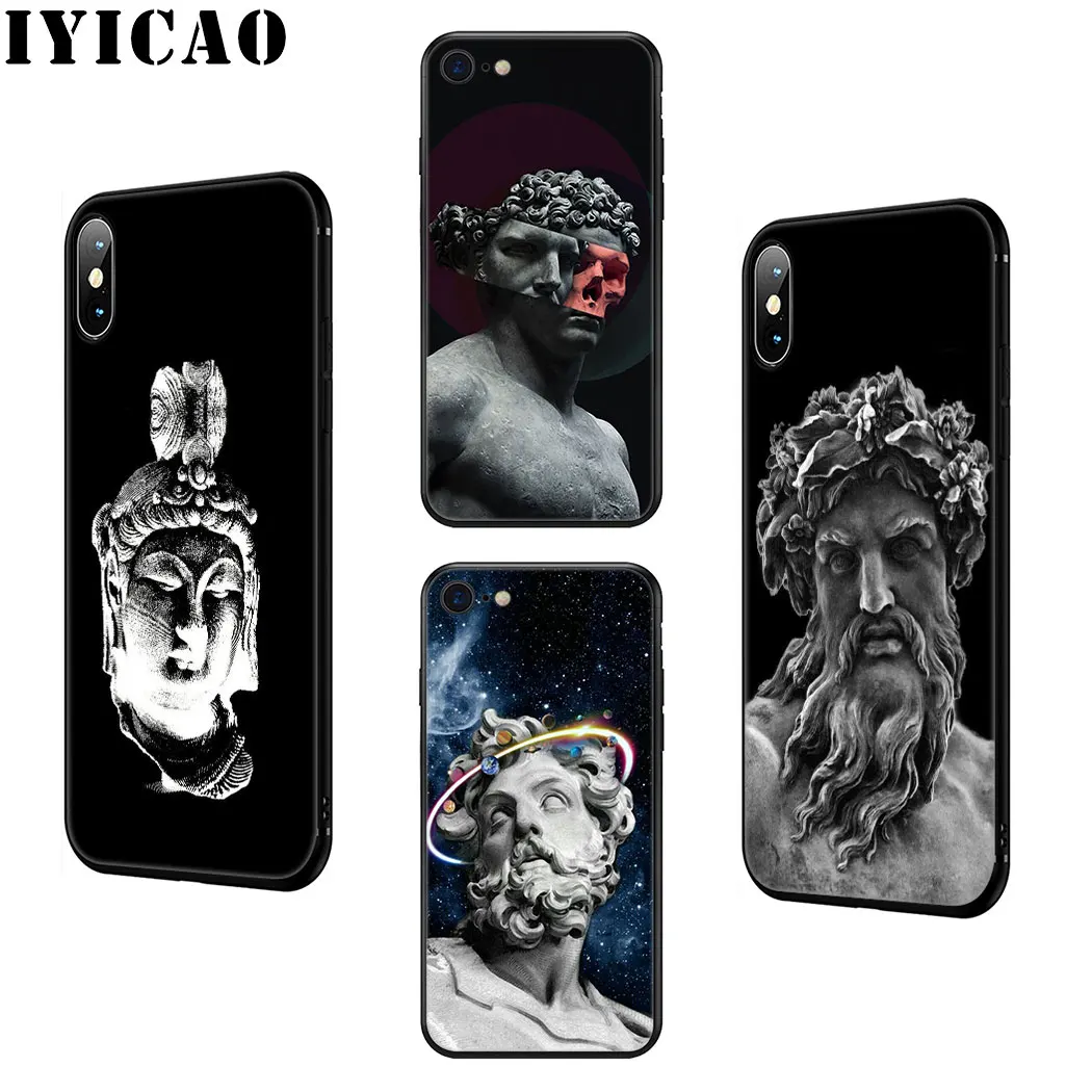 Van Gogh Art David Stone Statue Soft Silicone Case for iPhone 11 Pro Max XR X XS 6 6S 7 8 Plus 5 5S SE Phone Cover |