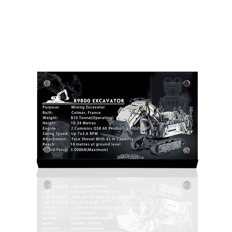 

Acrylic Plate Board Display Stand Brand For Excavator Truck Vehicle 42100 Model Building Blocks Collection Toys For Children