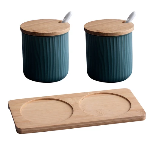 Nieuwe Keramische Kruiden Pot Creatieve Opslag Fles скандинавский Huishouden Kruiden Doos Zout Tank Keuken Benodigdheden Combinatie набор - Цвет: 2PCS SET C