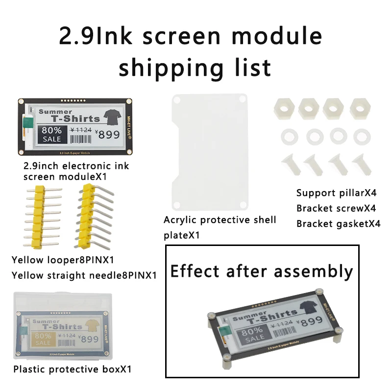 Модуль электронной бумаги 2 9 дюйма E-Ink экран дисплея EInk поддержка SPI для Arduino UNO STM32