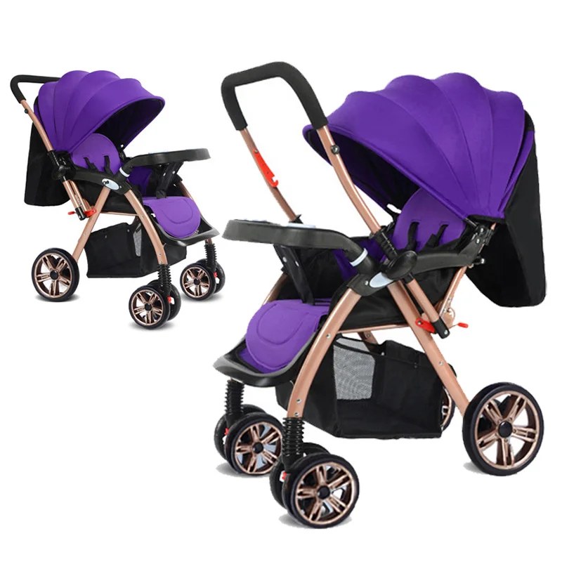 Newborn Baby Stroller 3 In 1 High Landscape Folding Car Seat Travel Convertible Handle Portable Lightweight Pram Pushchair Buggy