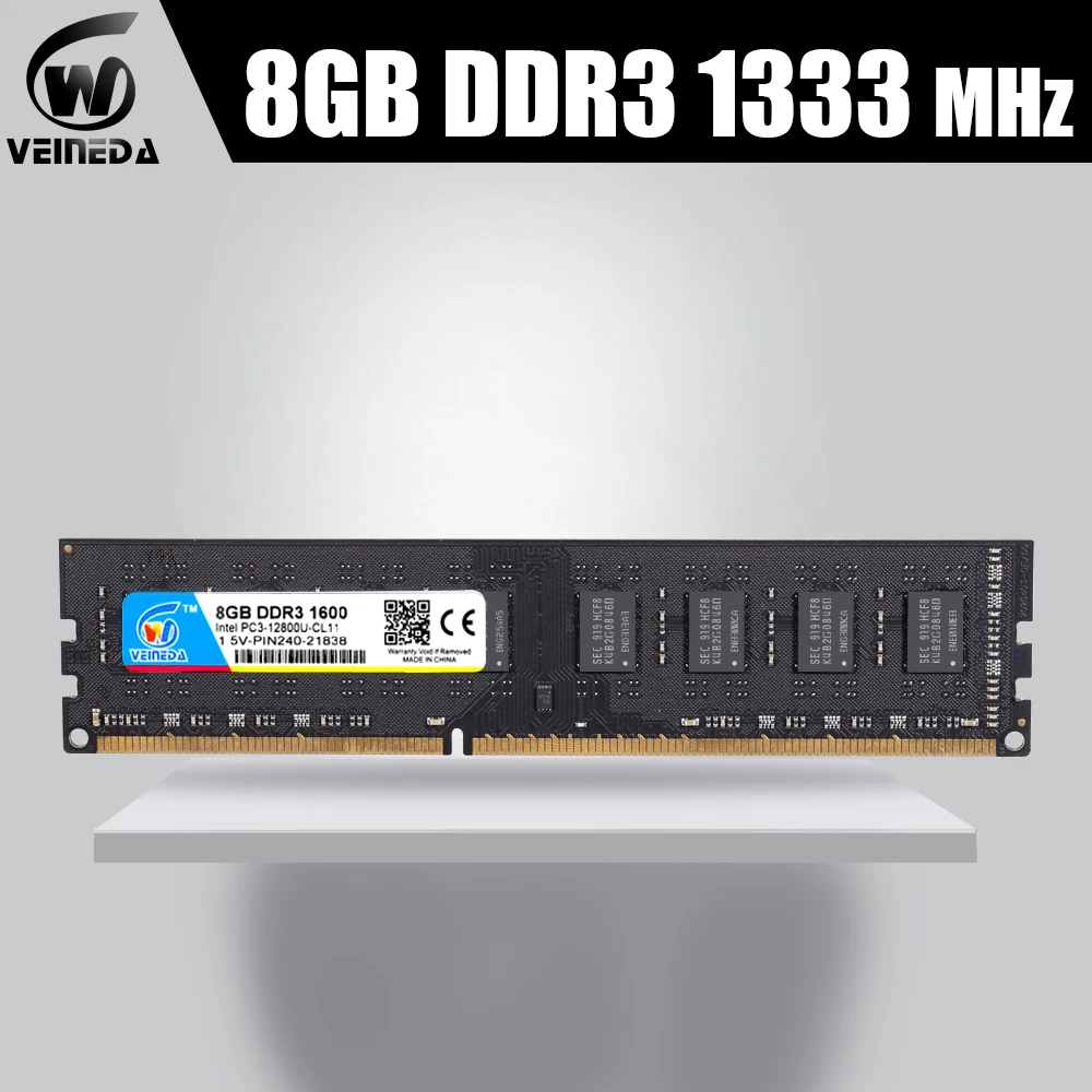 Оперативная память VEINEDA ddr3 memoria 32 Гб 4X8 ГБ dimm для всех настольных PC3 12800 Intel AMD 1600 240pin
