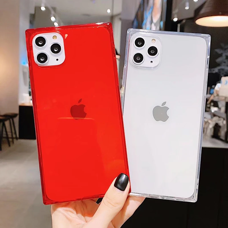 Модный квадратный чехол карамельных цветов для iPhone SE2 11 12 Mini Pro XR XS Max мягкий