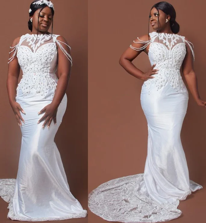 

Модель 2021 года, блестящее арабское платье Aso Ebi, кружевное свадебное платье с бисером, кружевное платье с прозрачным вырезом из тафты, винтаж...