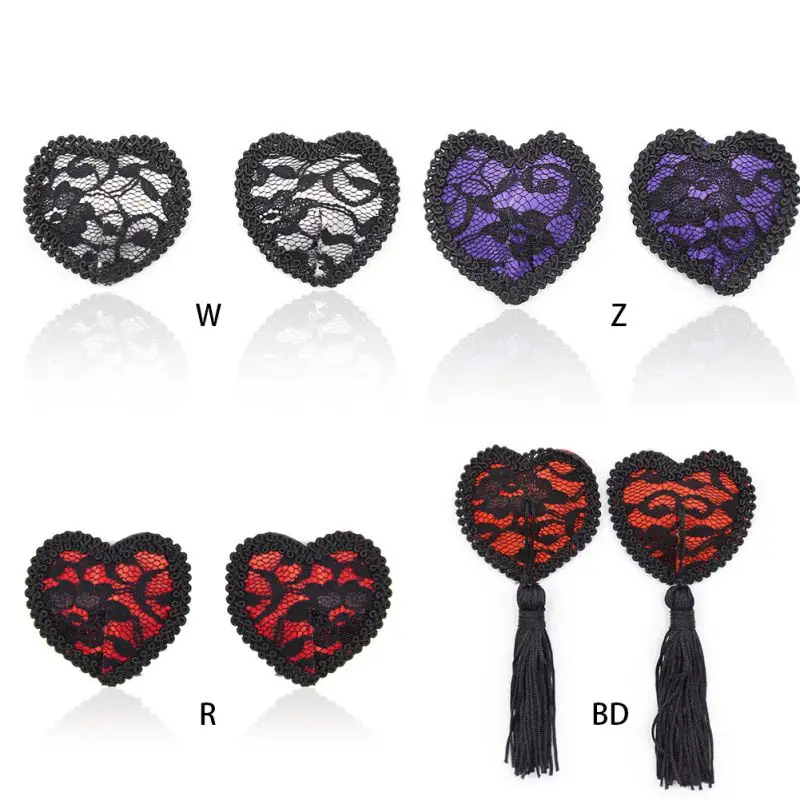 Женская Сексуальная кружевная самоклеящаяся накладка с блестками и кисточками