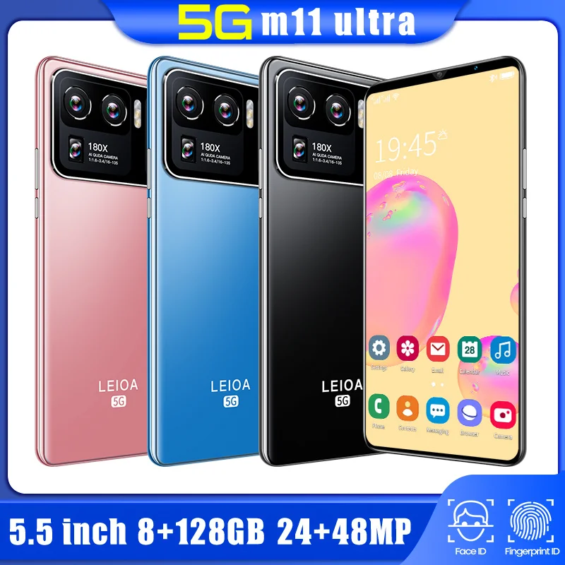 

Global Version M11 Ultra Face Fingerprint Unlock Deca Core 4800mAh 24+48MP Andriod Cellphone 8+128GB 5.5 Inch MTK6595 Smartphone