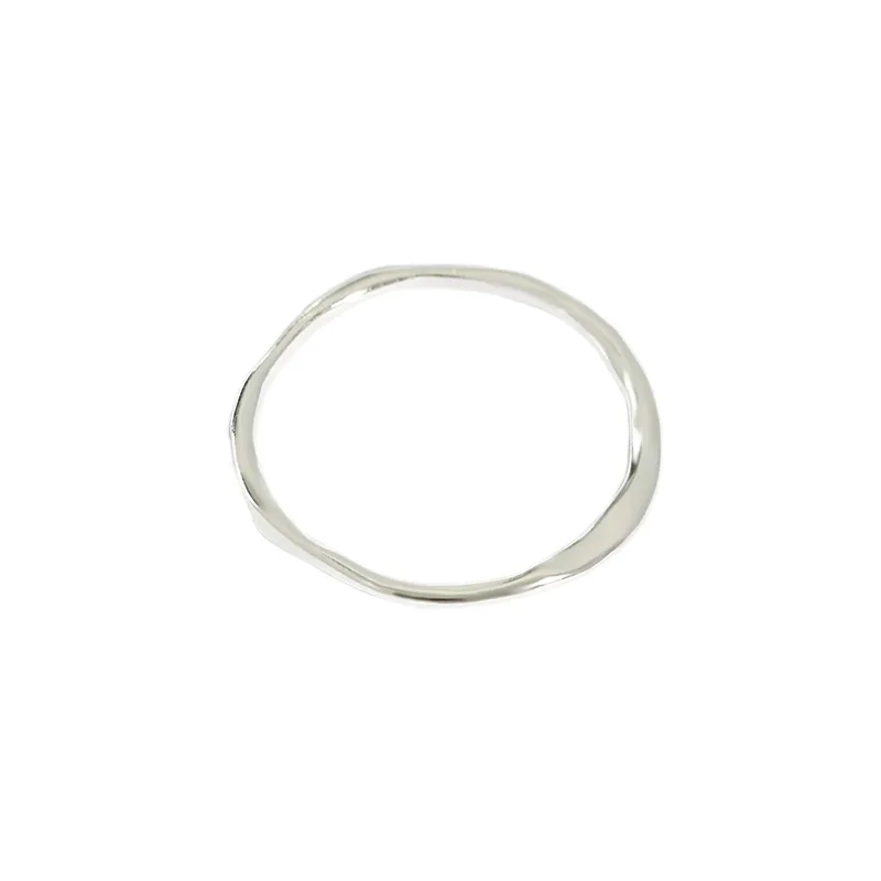 

TF-315 Korean version of the ring ins wind niche fold texture ring irregular S925 sterling silver ring female ring