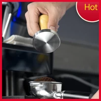 495158mm espresso coffee tamper solid wood handle coffee powder press compactor 304 stainless steel base barista coffee tools