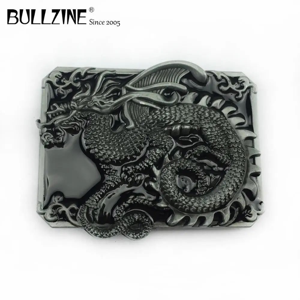 Bullzine wholesale zinc alloy Dragon belt buckle black enamel pewter finish FP-02430 luxurious cowboy jeans gift | Дом и сад