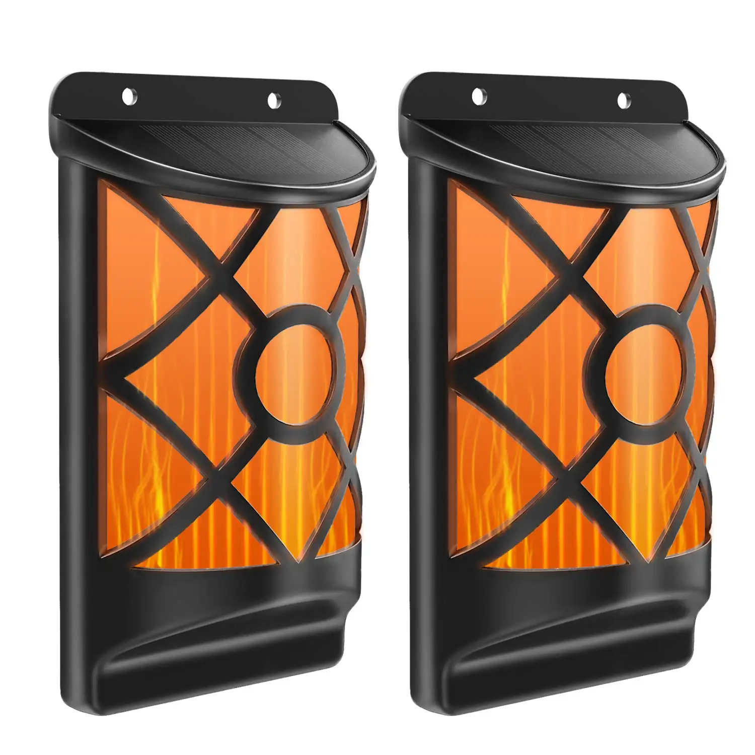 IP65 Солнечный пожарный светильник с эффектом пламени настенный фонарь