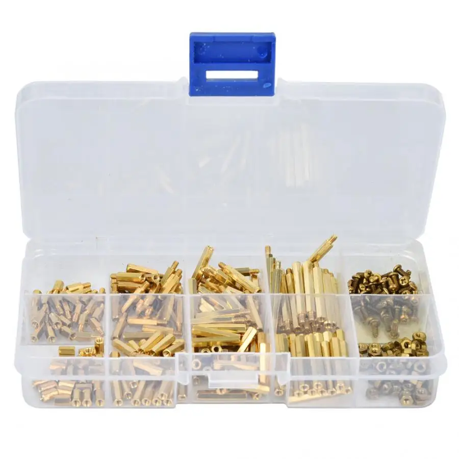 

320Pcs Brass Hex Standoff Brass M2 Type Spacer Standoff Nut Screw Assortment Set Male Female