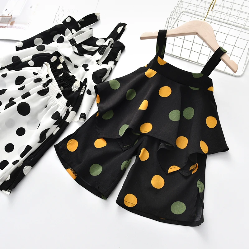 2 шт. Детский комплект из топа на подтяжках и брюк с широкими штанинами|Комплекты