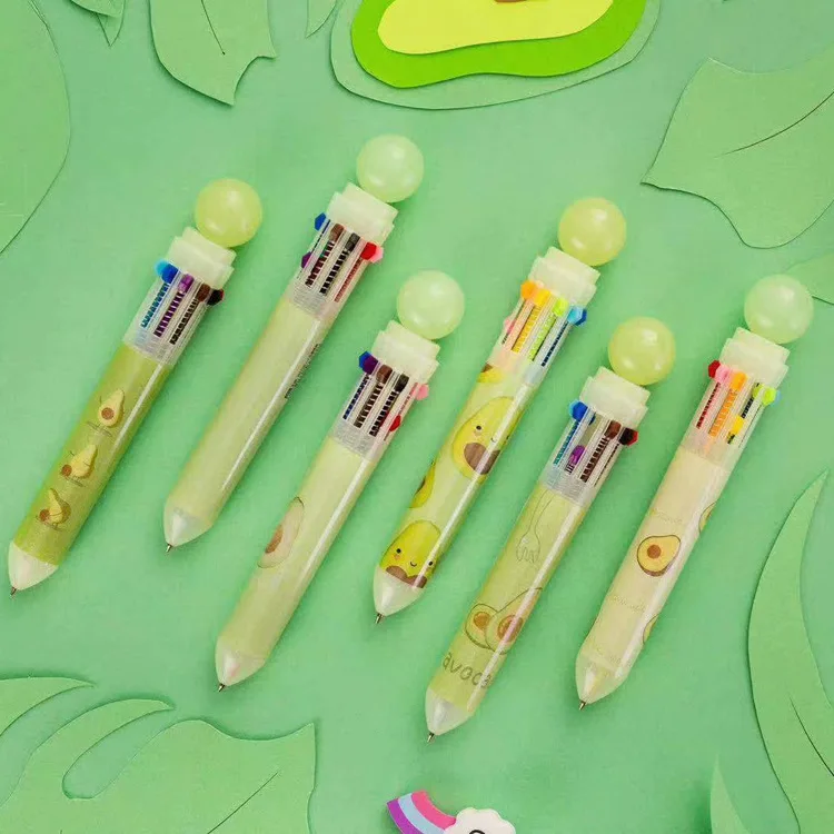 36 шт./лот шариковая ручка с круглыми бусинами авокадо 10 цветов прочная школьные и