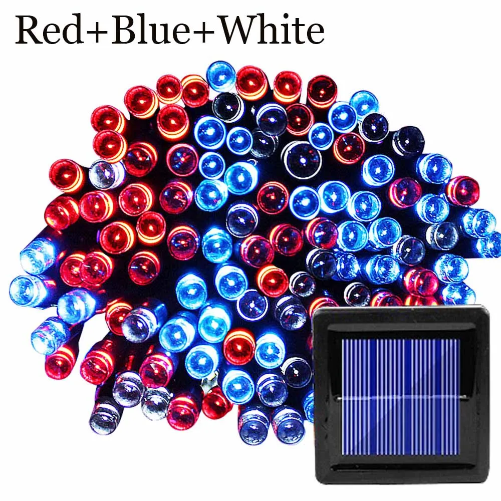 RBW 50/100/200 Led Solar Fairy Lights Outdoor Waterproof Street Garland Houses Christmas Garden Decorations String Light Strip Chain - Испускаемый цвет: RBW