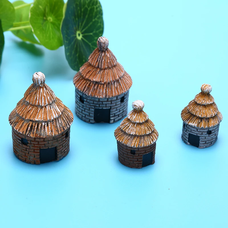 

Thatched Cottages House Miniature Fairy Garden Home Houses Decoration Mini Craft Micro Landscaping Decor DIY Accessories