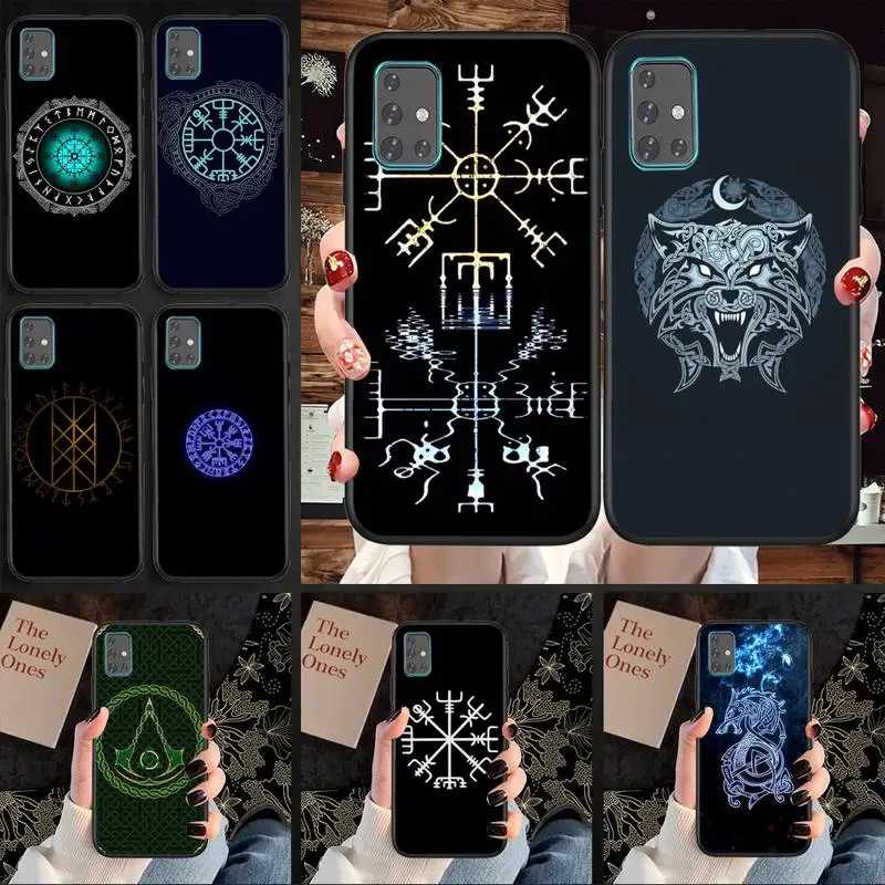 

Viking Rune Vegvisir Phone Case For Samsung S7 S8 S9 S10 S20 S21 S30 Plus Ultra TPU Cover