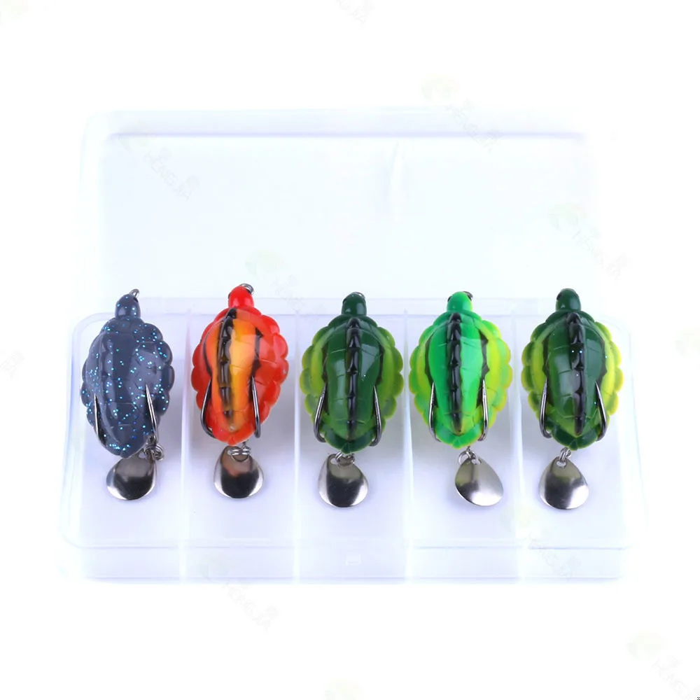 

5pcs 13g 5.5cm Fishing Artificial Bait Turtle Soft Lures Silicone Fish Top Water Trout Spoon Wobblers Lure Fishing Accessories
