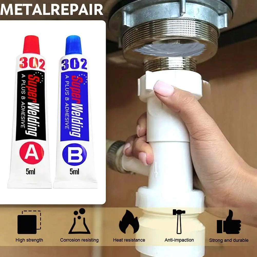 

10g/20g/80g Industrial Heat Resistance Cold Weld Metal Repair Paste AB Adhesive Gel For Metals Multiple Surfaces