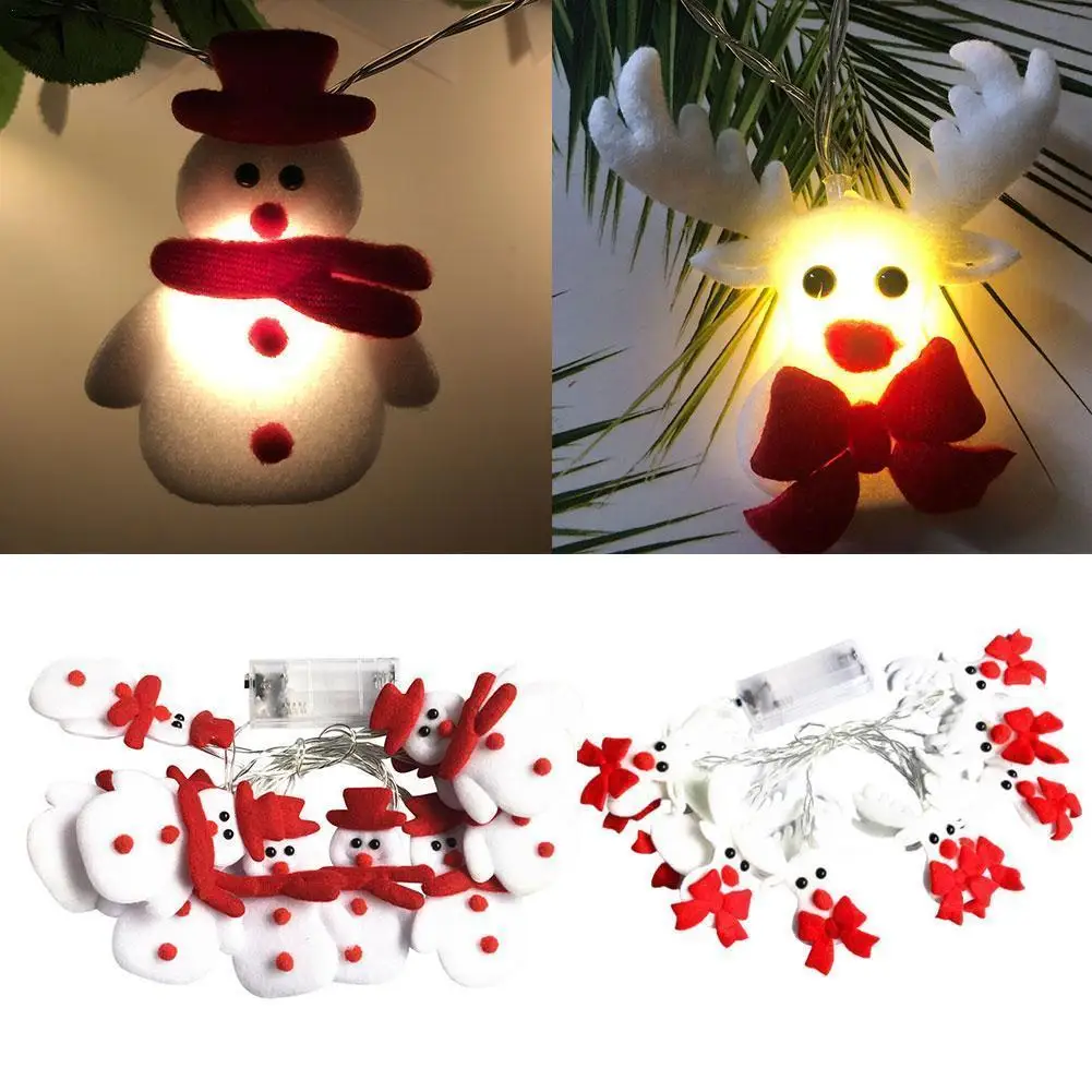

10/20LED Snowman Christmas Tree LED Garland String Light Christmas Decoration For Home 2021 Christmas Ornaments Natal New Year