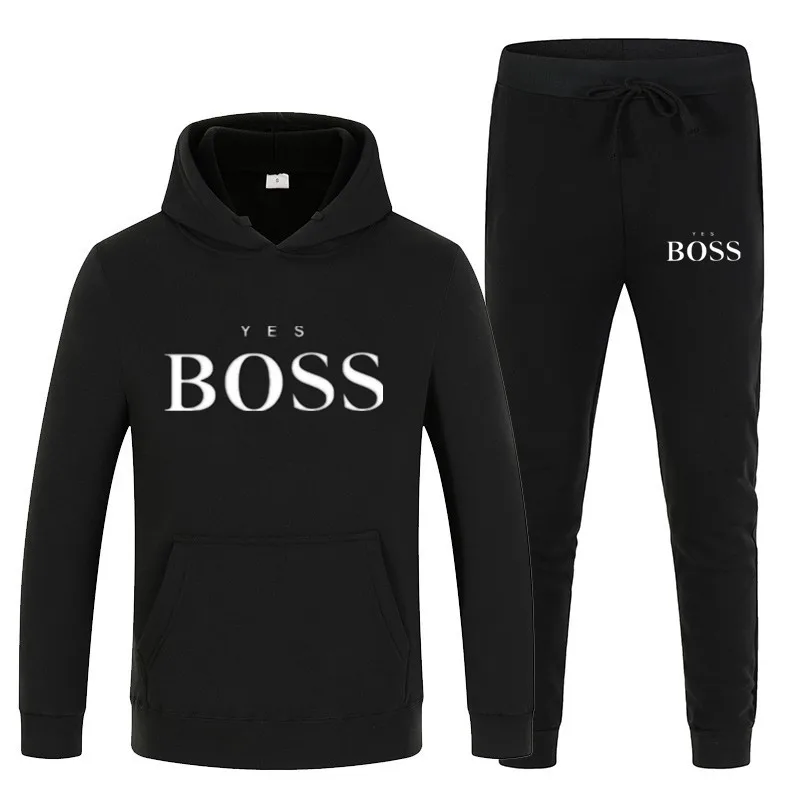 

The letter of the new brand of Spring and Autumn is Boss Top Hoodie Sweatshirt Men's/Women's Sportswear + Casual Pullover Set