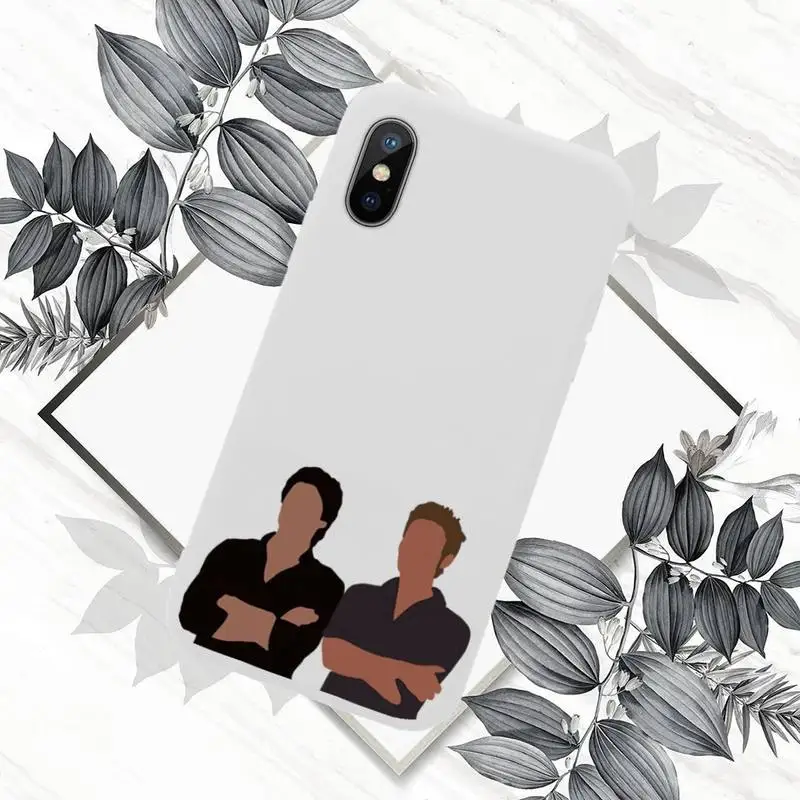

The Vampire Diaries Damon CARTOON ART Phone Case White Candy Color for iPhone 11 12 mini pro XS MAX 8 7 6 6S Plus X SE 2020 XR