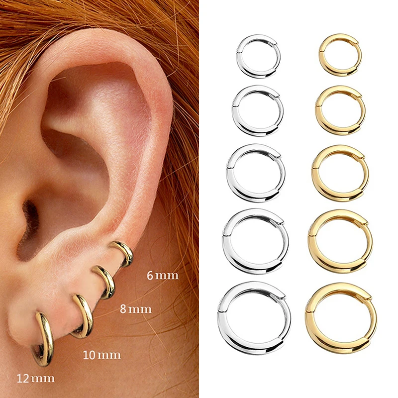 

1 Pair Fashion Gold Color Earring Cartilage Piercing 2021 Fashion Hoop Earrings for Women Ear Drop Stud Jewelry Gift