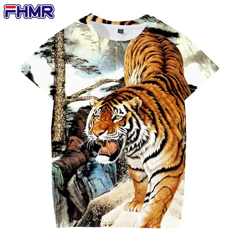 

2021 Summer Tiger T-shirt 4t-4xl Oversize Polyester 3d Printed Teen T-shirt Harajuku Casual Short Sleeve Tee Shirts Unisex Tops