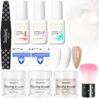 Погружение ногтей порошок СИСТЕМЫ Dip лак для ногтей блестящий хромированный набор без лампы отверждаемый Декор пыль пигмент