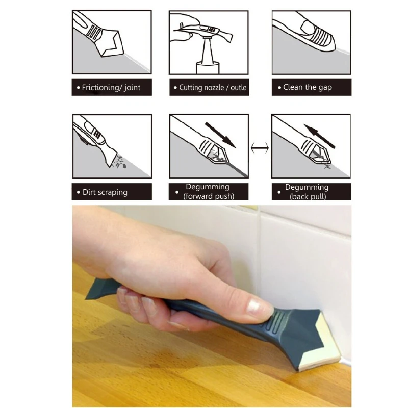 

3 Pcs Silicone Scraper Caulking Grouting Sealant Finishing Cleaning Tool Kit Set
