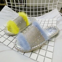 new arrivals girls diamond slippers ladies indoor slippers furry mink fur slippers womens amazing plush fur slippers wholesale