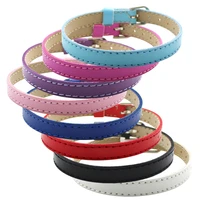 10pcslot pu wristband fit 8mm slide charms and slide letters 8mm width 210mm length
