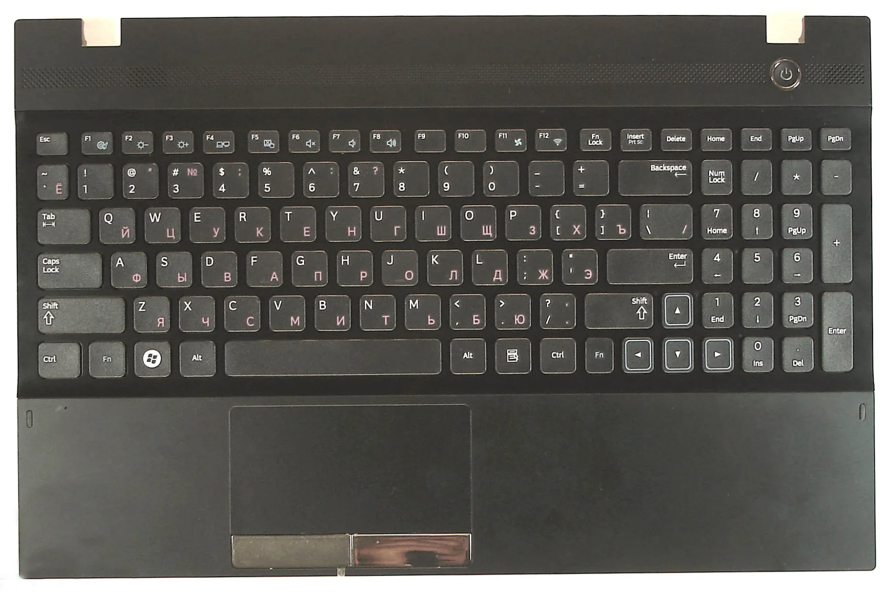Клавиатура топ панелью для ноутбуков Samsung 300V5A 305V5A NP305V5A NV300V5A Series Черная Русская