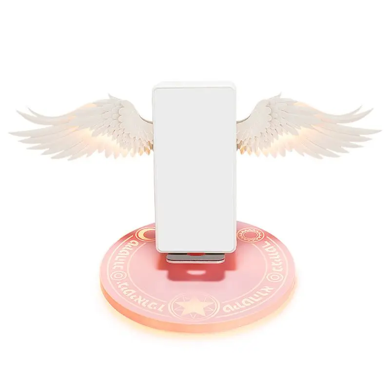 

2020 New Universal LED Qi Wireless Charge Dock 10W Angel Wings Fast Wireless Charger For Cellphone Pro X XR 8 Plus Mobile Phone