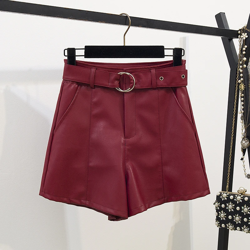 Women Design Jacquard Sweater Institute Style New Autumn Winter Korean Fashion Joker Loose Knitted Top PU Leather Shorts Sweet |