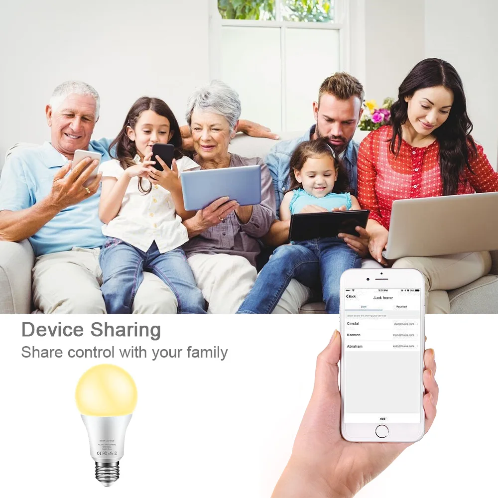 Tuya Smart Life Wifi умный светодиодный светильник лампа E27 10 Вт 900Lm 2700K 6500K холодный теплый белый светильник работать с Alexa Google Home IFTTT