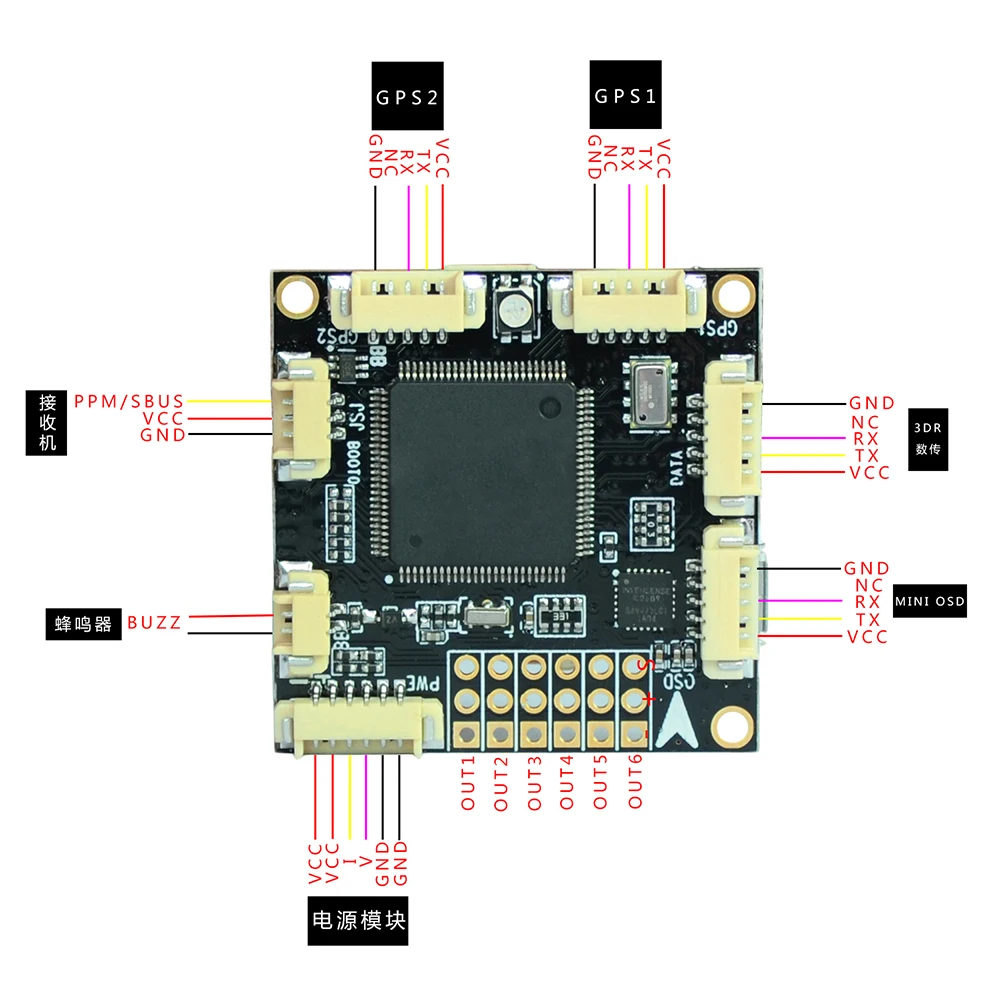 

New style MINI PIX Pixhawk 2.4. 8 PX4 Autopilot PIX 2.4.8 32Bit Flight Controller with Power Module Buzzer for FPV Racing Drone