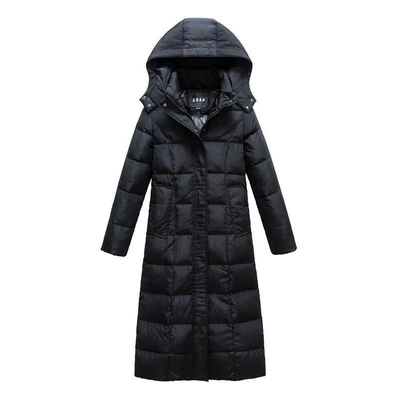 2021 женские пуховик на утином пуху верхняя одежда длинная куртка с капюшоном