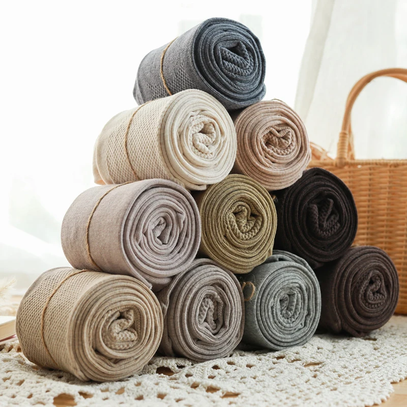 

Теплые колготки карамельных цветов на осень и зиму, Плотные хлопковые колготки с высокой эластичной талией, женские колготки в полоску