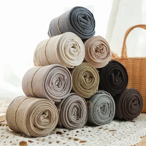 Теплые колготки карамельных цветов на осень и зиму, Плотные хлопковые колготки с высокой эластичной талией, женские колготки в полоску