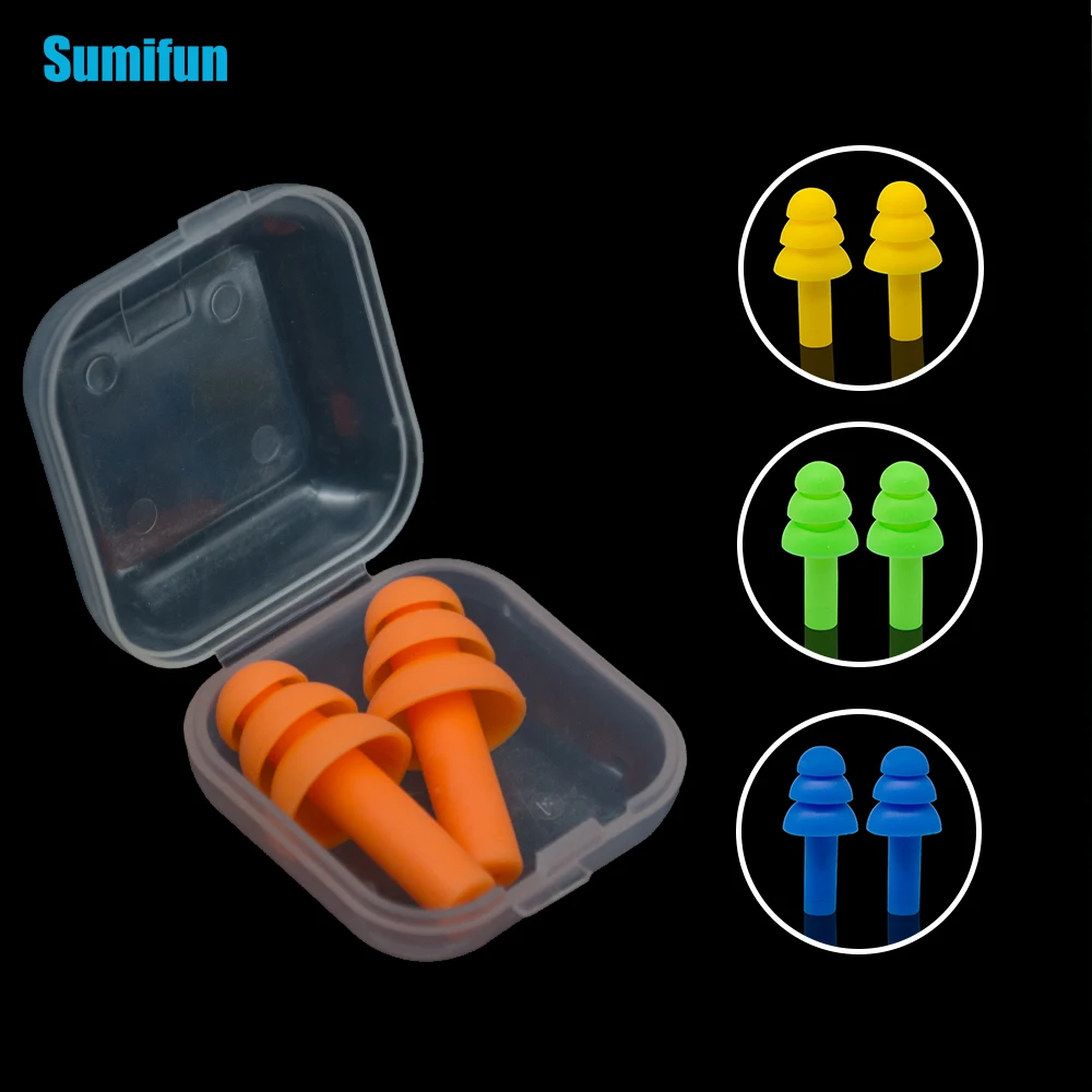 4 шт./2 коробки удобные наушники с шумоподавлением силиконовые беруши для