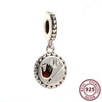 original 925 sterling silver charm innovative paint baking baseball pendant fit pandora women bracelet necklace diy jewelry