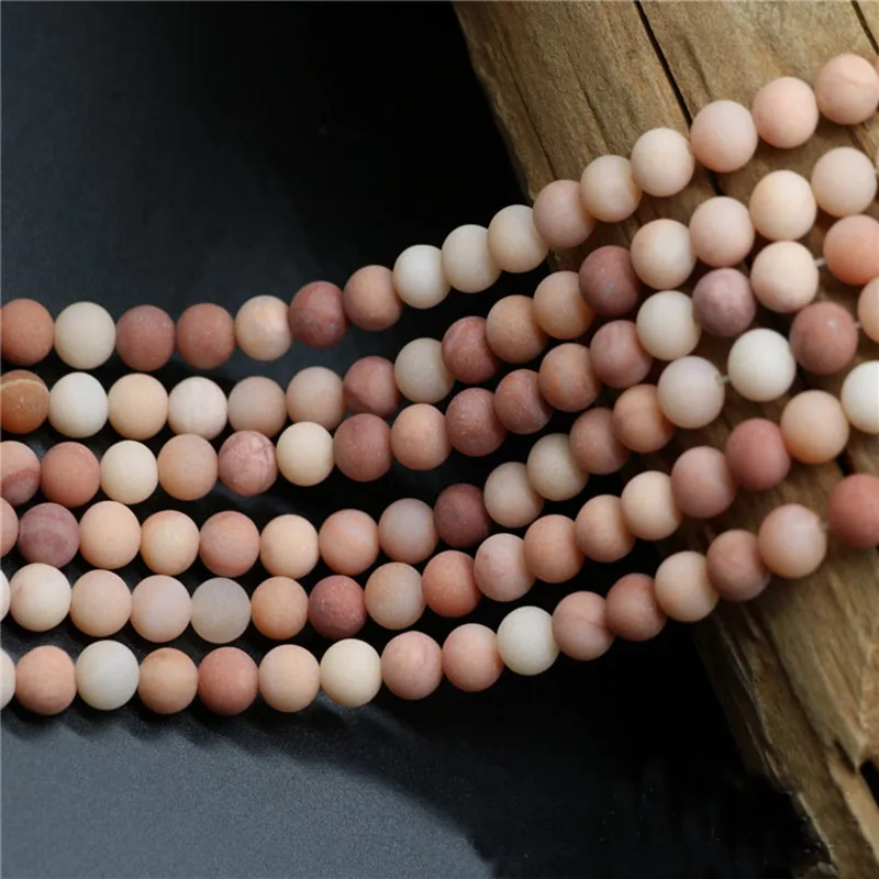 Матовые розовые бусины из натурального камня для авантюрина круглые свободные