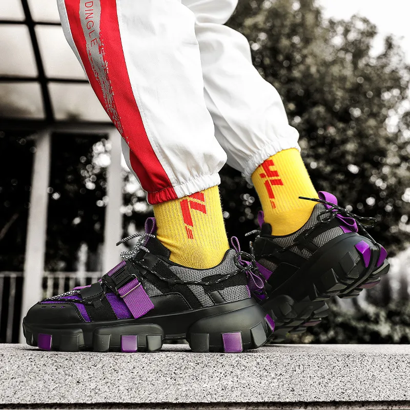 

Men's Brand Shoes Black Green Fashion Buckle Platform Wheels Designer Shoes Men Breathable Casual Sneakers Men zapatos de hombre