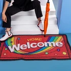 Радужный домашний Придверный коврик, ПВХ Противоскользящий коврик, коврик для гостиной, коврик для входной двери, ковер, индивидуальный свободно режущий рандомный ковер