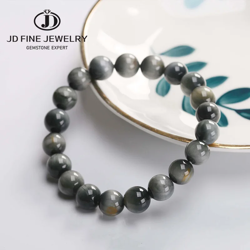 Браслет JD Elastic 5A Grey Eagle Eye очаровательные каменные бусины для мужчин и женщин