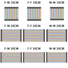 400 шт.лот 10x40 шт. кабель Dupontлиния 10 см20 см30 см 2,54 мм от штекера к гнезду или гнезду к гнезду